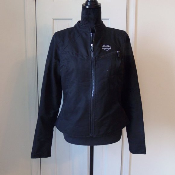 Harley Davidson Black Embellished Jacket sz S - Picture 2 of 16